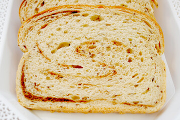 Close-Up Rye & Pumpernickel Swirled Loaf of Bread	