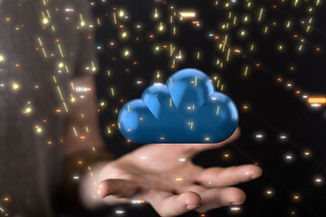 Cloud computing concept.Abstract cloud connection technology background.