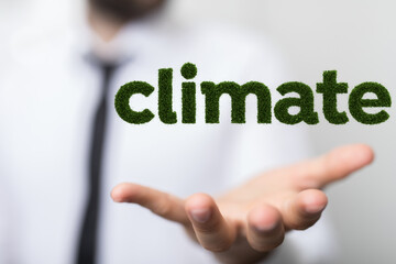 climate word modern in green