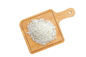wooden board with rice