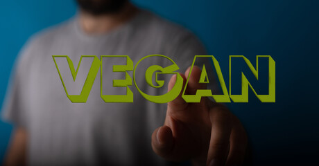 Organic food word. Fresh eco vegetarian products - vegan