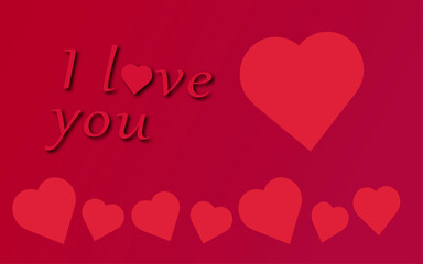 Heart with text love you on Valentine's Day, wedding, Dating and romantic events.
