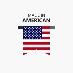 Made in American flag design icon. vector illustration. eps10