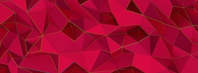 Fototapeta premium Low poly triangle posters, modern concept pink