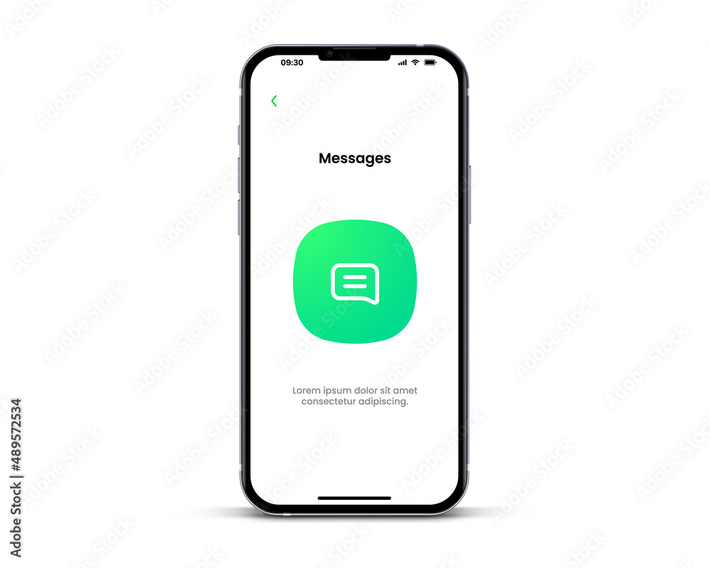 Poster 3d isolated vector elements. Minimal modern message, chat, speak, dialog, chatting icon emblem symbol with ultra realistic smartphone. 3d green message icon. Mobile app icons. Device UI UX mockup.