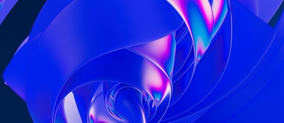 Abstract blue waves background.3d Rendering.