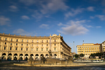 Piazza Esedra O Piazza della repubblica, fountain of the Naiads. Beautiful square in Rome