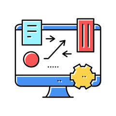 Obraz premium tasks planning color icon vector illustration sign