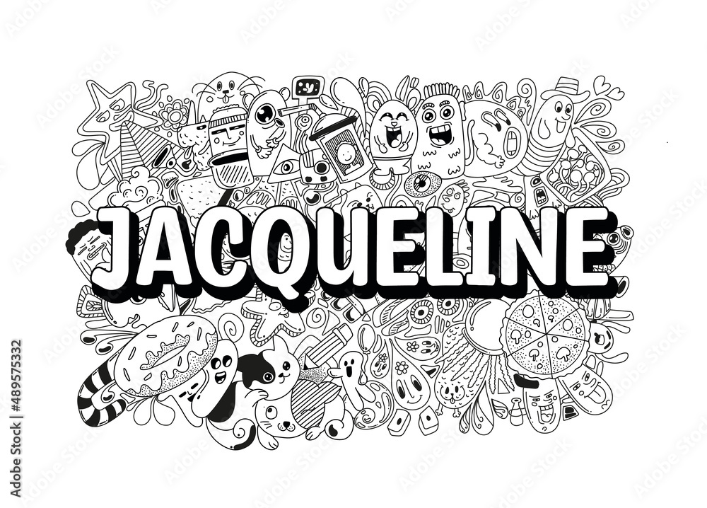 Wall mural jacqueline #name doodle art