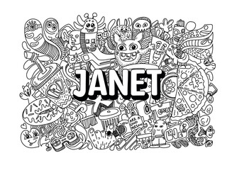 Janet #name doodle art
