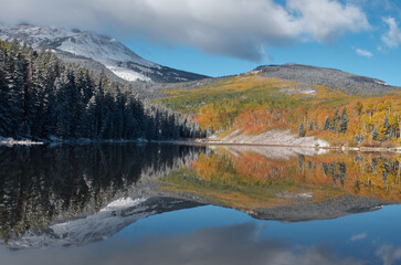 Fototapeta na wymiar autumn in the San Juan mountains of Colorado reflection in water