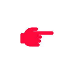 A hand pointing a finger in a direction sign. EPS-10. Vector illustration.