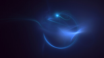 3D rendering abstract blue fractal light background