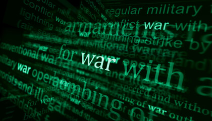 Obraz premium Headline titles media with war 3d illustration