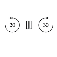 icons for the player fast forward and backward for 30 seconds
