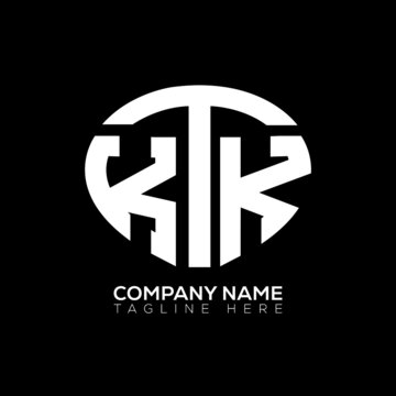 KTK logo monogram isolated on circle element design template, KTK letter logo design on black background. KTK creative initials letter logo concept.  KTK letter design.