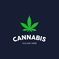 Cannabis logo design. Marijuana leaf logo design