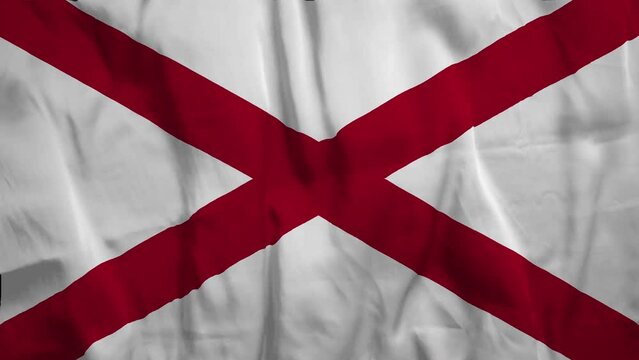 U.S states flags. Flag of Alabama. High quality 4K resolution.