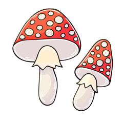 Autumn illustration in hand drawn style. Children's drawing