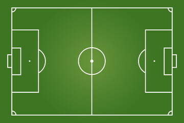 Top view of green football pitch or soccer field
