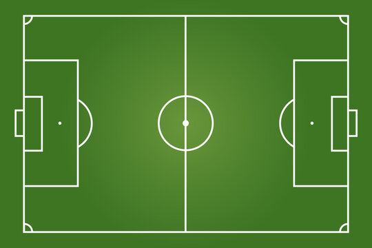 Top view of green football pitch or soccer field