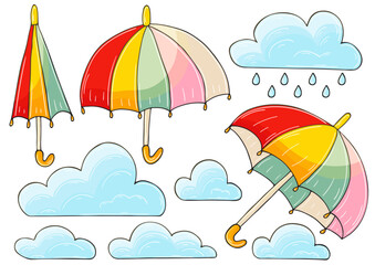 Autumn illustration in hand drawn style. Children's drawing © bubushonok