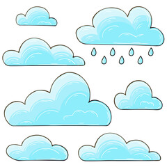 Autumn illustration in hand drawn style. Children's drawing