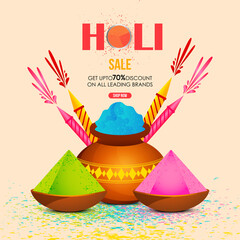 Colorful holi greeting festival of colors.