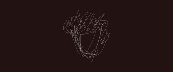 Abstract face scribble vector design concept can be used for illustration and gallery art, background, wallpaper, desktop background.