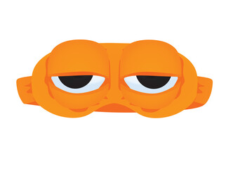 Orange  sleeping eyes mask. vector