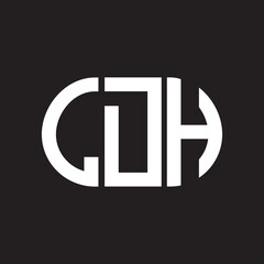 LDH letter logo design on black background. LDH creative initials letter logo concept. LDH letter design.
