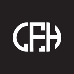 LFH letter logo design on black background. LFH creative initials letter logo concept. LFH letter design.