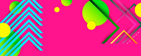 New bright juicy summer abstract neon colors creative banner, trendy bright neon colors with dynamic lines