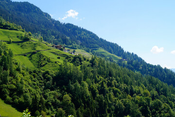Fototapeta na wymiar picturesque Italian Alps of the Partschins region of South Tyrol (Italy, South Tyrol, Merano) 