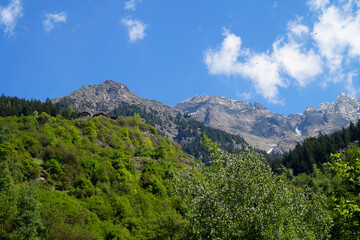 Fototapeta na wymiar breathtaking Italian Alps of the Partschins region of South Tyrol (Italy, South Tyrol, Merano) 