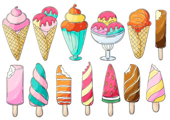 Illustration in hand draw style. Sweet dessert, graphic element for design