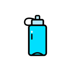 Gym water bottle icon. Flat Gym water bottle vector icon
