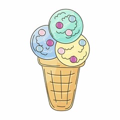 Illustration in hand draw style. Sweet dessert, graphic element for design