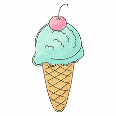 Illustration in hand draw style. Sweet dessert, graphic element for design