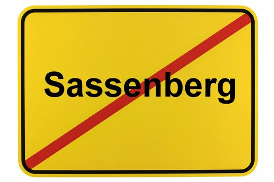 Illustration eines Ortsschildes der Stadt Sassenberg