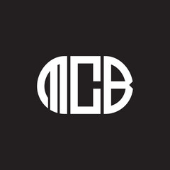 MCB letter logo design on black background. MCB creative initials letter logo concept. MCB letter design.