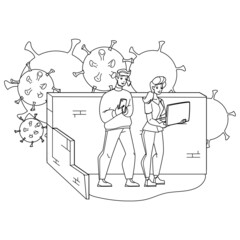 firewall internet web data. cyber secure. Black Line Pencil Drawing Vector. digital shield. network technology wall character web Illustration