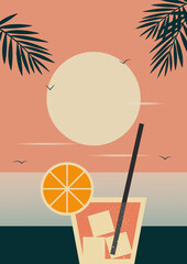 Tropical cocktail on the beach