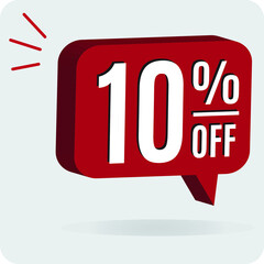 10% red 3D banner