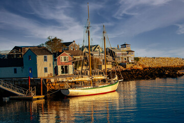 Fishing boat harbor at Rockport, MA.  Rockport is a town in Essex County, Massachusetts, United States