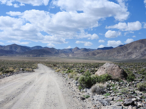 The beautiful desert scenery along an old dirt road that leads into Marietta, Nevada, in Mineral County.  