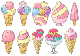 Illustration in hand draw style. Sweet dessert, graphic element for design