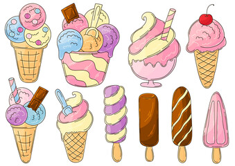 Illustration in hand draw style. Sweet dessert, graphic element for design
