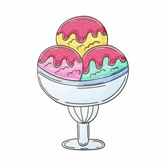 Illustration in hand draw style. Sweet dessert, graphic element for design