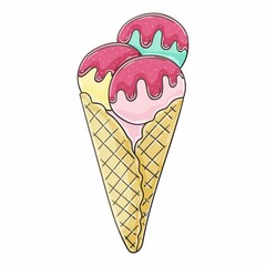 Illustration in hand draw style. Sweet dessert, graphic element for design